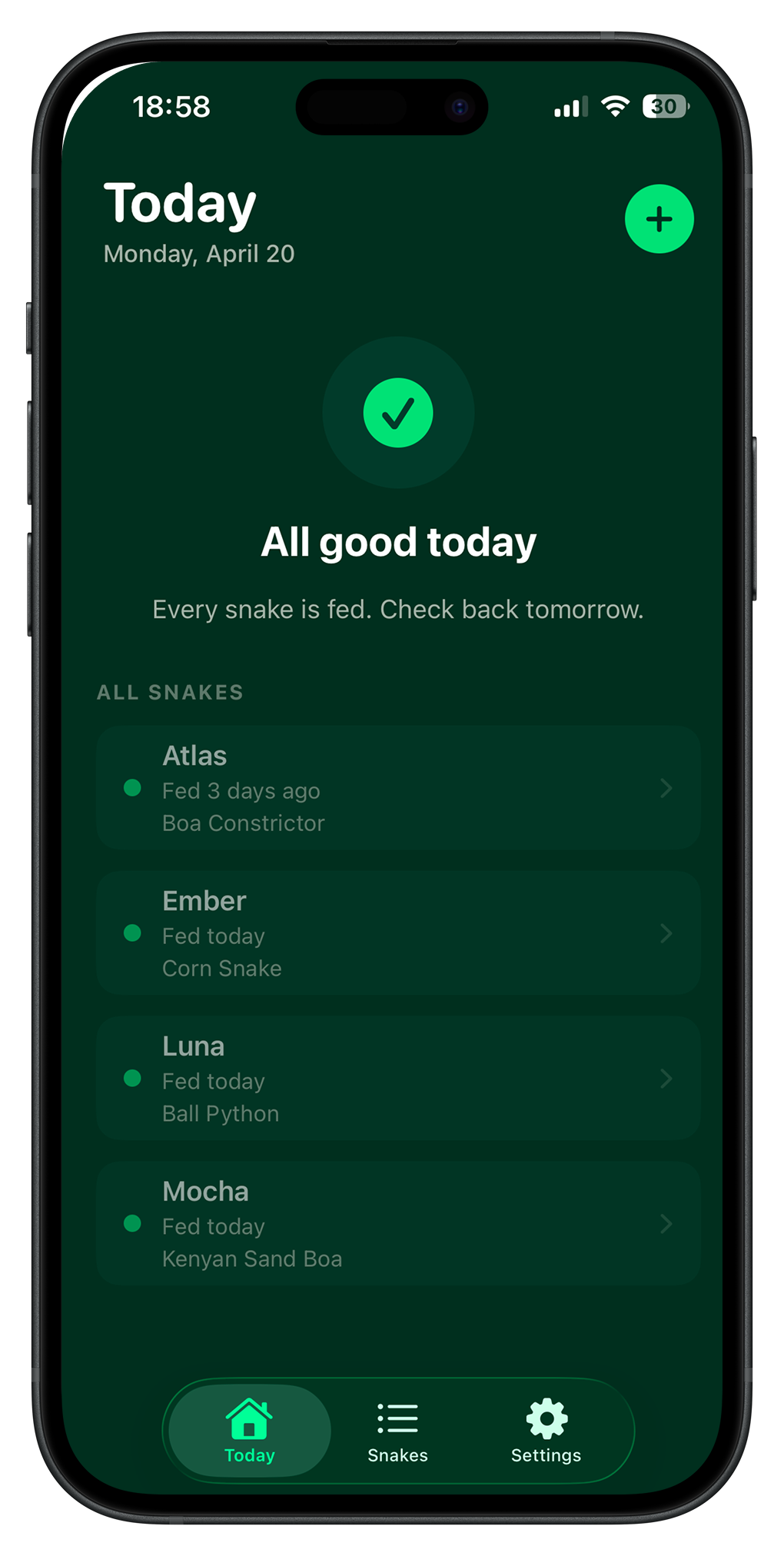 FeedTracker app screenshot